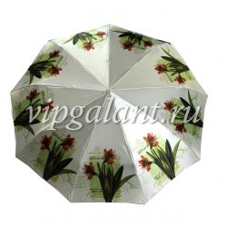 Зонт женский 129 Diniya 3 слож с/а сатин цветы 9