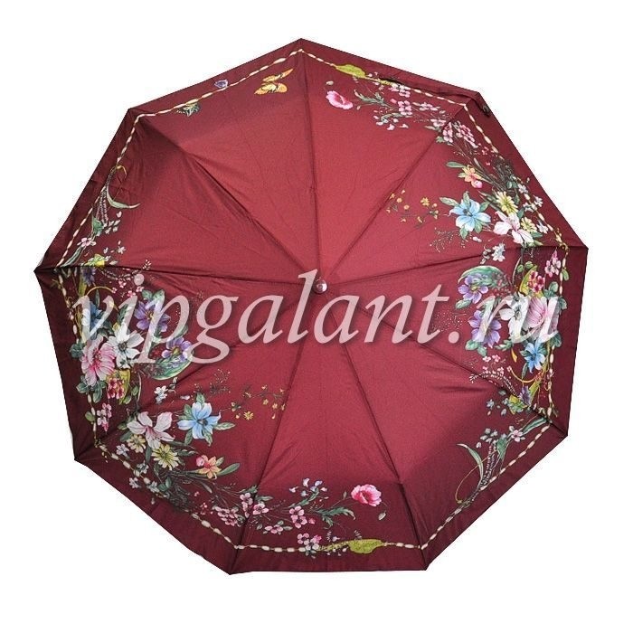 Зонт женский 132 Diniya 3 сл автомат полиэстер цветы 15