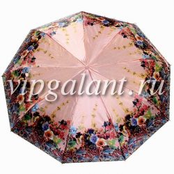 Зонт женский 102 Diniya 3 слож. автом сатин цветы и узоры 9