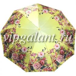 Зонт женский 102 Diniya 3 слож. автом сатин цветы и узоры 5