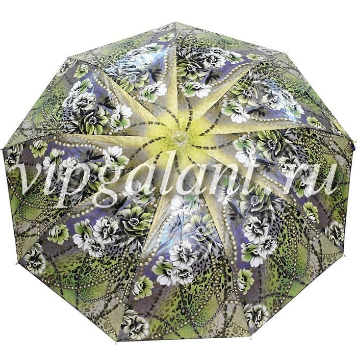 Зонт женский 112 Diniya 3 слож. автом термо цветы и города 9
