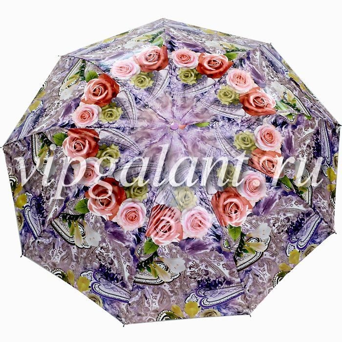 Зонт женский 112 Diniya 3 слож. автом термо цветы и города 13