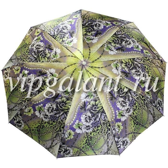 Зонт женский 113 Diniya 3 слож. с/а сатин цветы 13