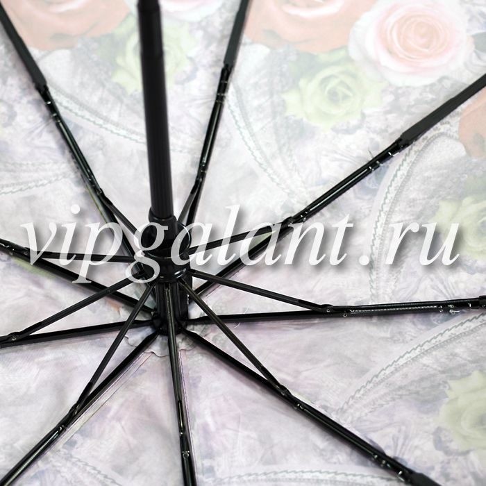 Зонт женский 113 Diniya 3 слож. с/а сатин цветы 4