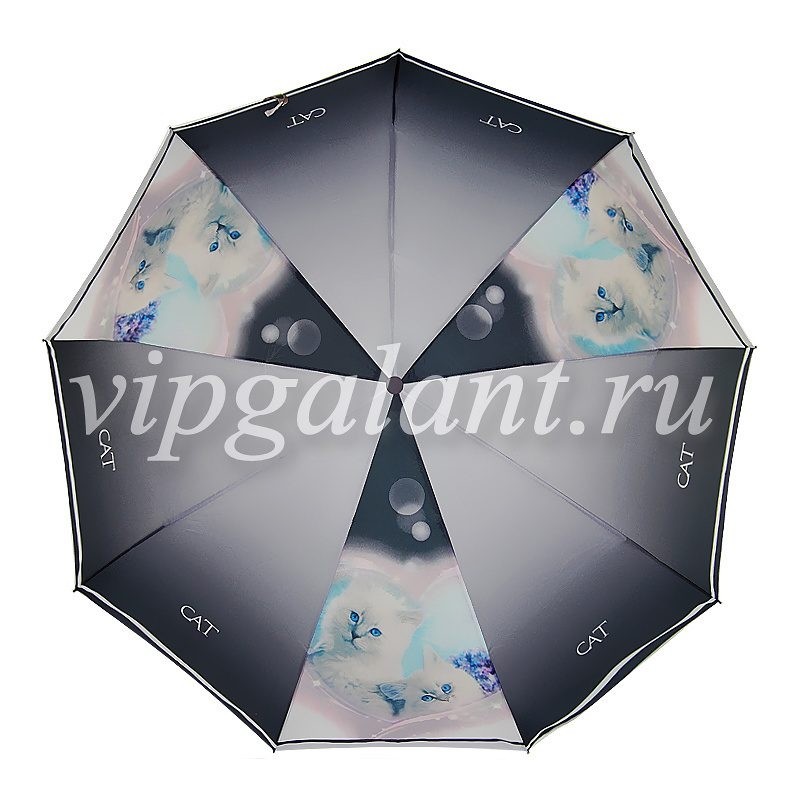 Зонт женский 118 Diniya 3 сл автомат кошки полиэстер 7