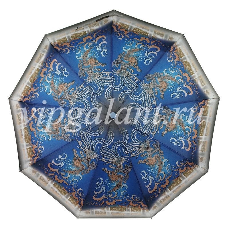 Зонт женский 1320 Dolphin 3 сл с/а 3D цветы полиэстер 1