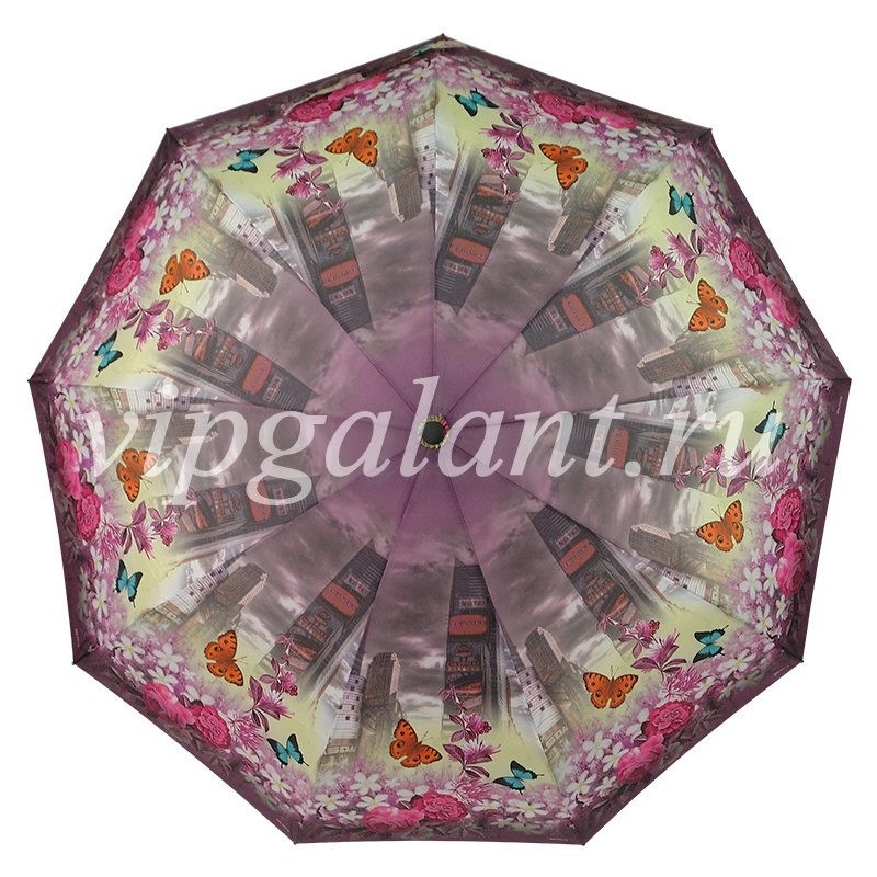 Зонт женский 1320 Dolphin 3 сл с/а 3D цветы полиэстер 15