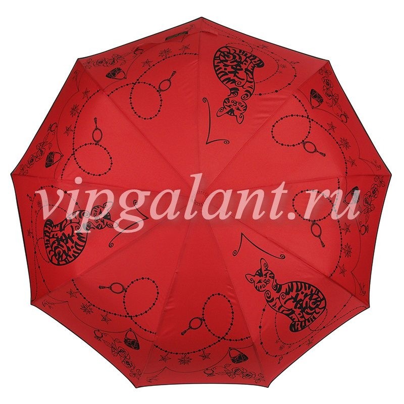 Зонт женский 1350 Dolphin 3 сл с/а полиэстер кошки 4
