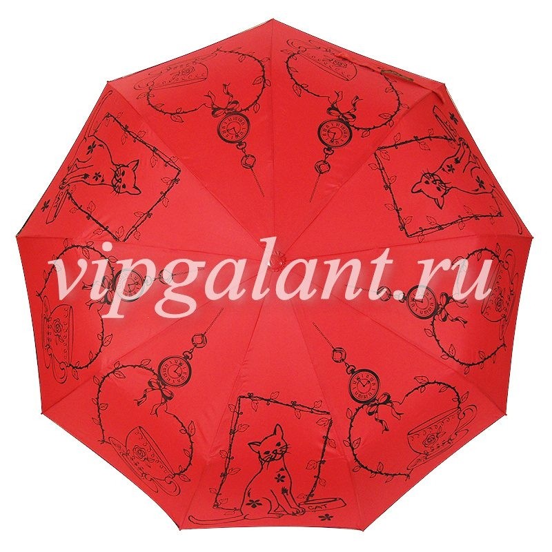 Зонт женский 1352 Dolphin 3 сл с/а полиэстер кошки 5