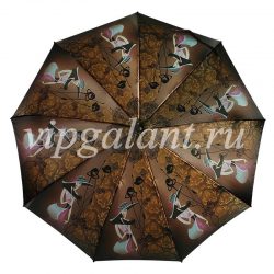 Зонт женский 1366 Dolphin 3 сл с/а сатин 16