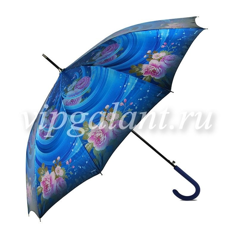 Зонт женский 1373 Dolphin трость автомат 10 спиц цветы 7