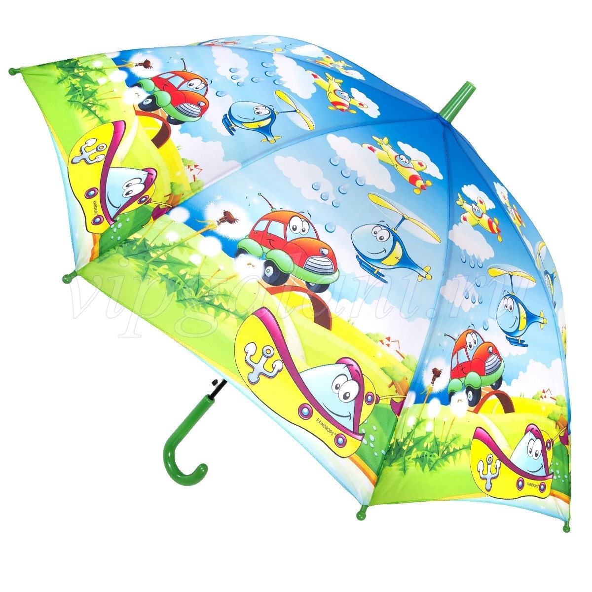 Зонт детский 135 Raindrops трость автомат фотопринт 2