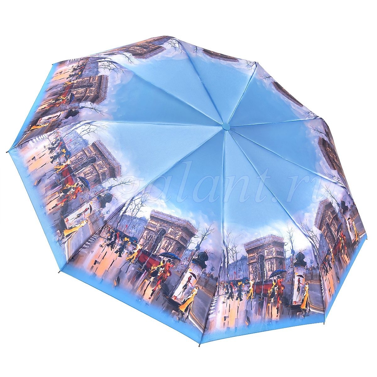 Зонт женский 794 RAINDROPS 3 сл с/а 9 спиц сатин CityArt 16