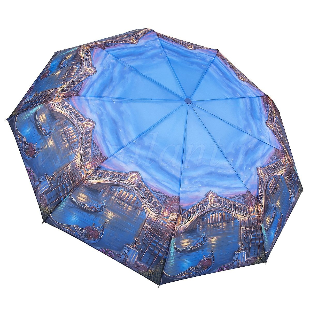 Зонт женский 995K RAINDROPS 3 сл с/а 9 спиц полиэстер города 10