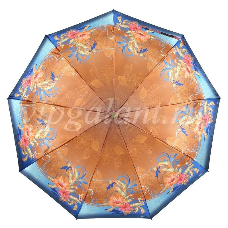 Зонт женский 1330 Dolphin 3 сл с/а сатин цветы 13