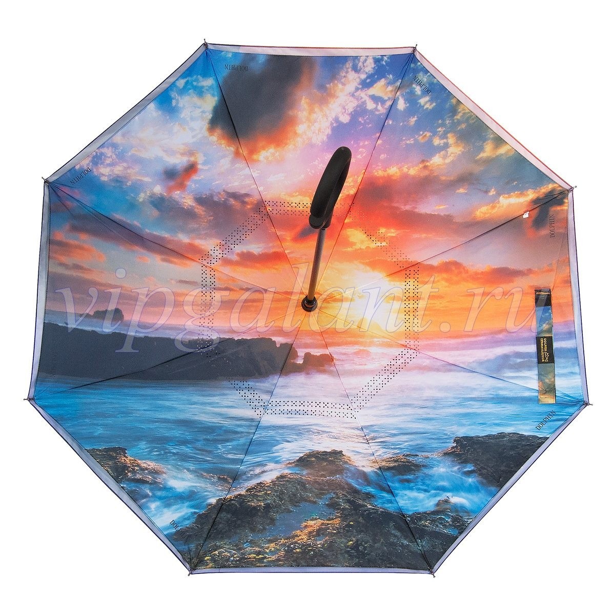 Зонт женский 217 Dolphin трость механика зонт-наоборот 2