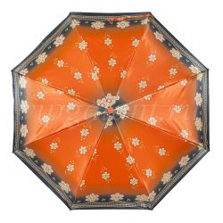 Зонт женский 23814N RAINDROPS 3 сл с/а сатин цветы 17