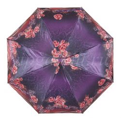 Зонт женский 23814N RAINDROPS 3 сл с/а сатин цветы 19