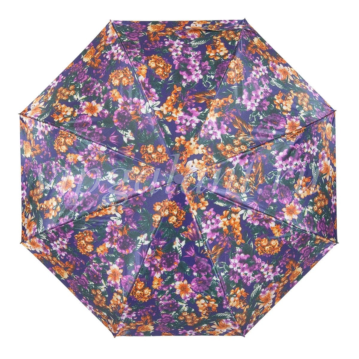 Зонт женский 23814N RAINDROPS 3 сл с/а сатин цветы 7