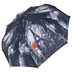 Женский зонт складной Popular 1298PG Живопись темно черый