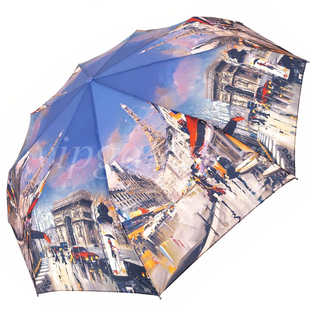 Каркас женского зонта Popular 1298PG Живопись голубой