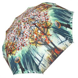 Женский зонт складной Popular 1298PG Живопись зеленый