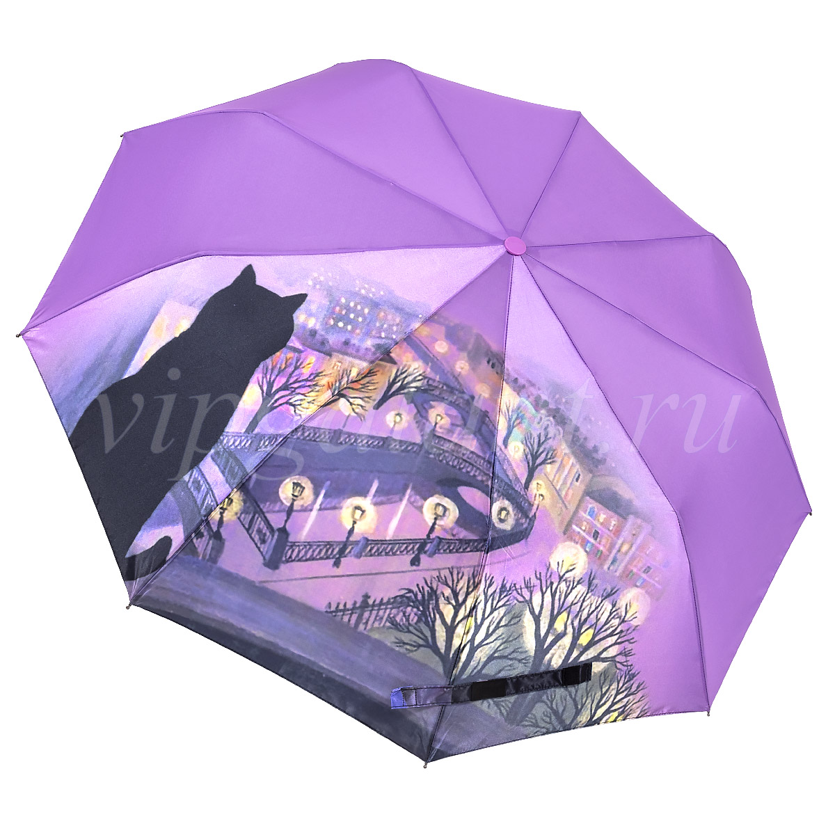 Зонт женский с кошками Almas 2051 фото 4