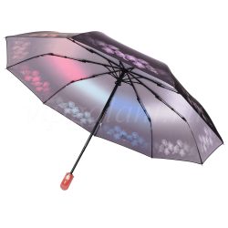 Складной сатиновый зонт с прямой ручкой Rainbrella 3010 Складной зонт с прямой ручкой Rainbrella 3010