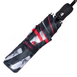 Складной зонт женский Caplier 9002-3 с прямой черной ручкой Складной зонт женский Caplier 9002-3